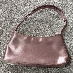 Elegant Pink Satin Shoulder Bag